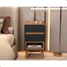 Mesinha Lateral Duda para Quarto com Duas Gavetas e Um Nicho Preto - 2