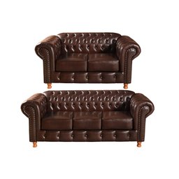 Conjunto de Sofá 3 Lugares e 2 Lugares Chesterfield Luís Xv - 1