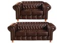 Ver imagem 1 de Conjunto de Sofá 3 e 2 Lugares Chesterfield Luís Xv Marrom Café