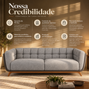 Ver imagem 5 de Sofá 3 Lugares 240cm Compose Boucle Cinnza com Corino Cinza Pés em Madeira Linha Premium Compose Pre