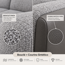 Ver imagem 4 de Sofá 3 Lugares 240cm Compose Boucle Cinnza com Corino Cinza Pés em Madeira Linha Premium Compose Pre