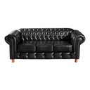 Ver imagem 2 de Conjunto de Sofá 3 e 2 Lugares Chesterfield Luís Xv Preto