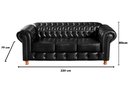 Ver imagem 3 de Conjunto de Sofá 3 e 2 Lugares Chesterfield Luís Xv Preto