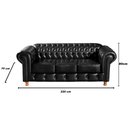 Ver imagem 3 de Conjunto de Sofá 3 e 2 Lugares Chesterfield Luís Xv Preto