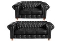 Ver imagem 1 de Conjunto de Sofá 3 e 2 Lugares Chesterfield Luís Xv Preto