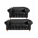 Ver imagem 1 de Conjunto de Sofá 3 Lugares e 2 Lugares Chesterfield Luís Xv