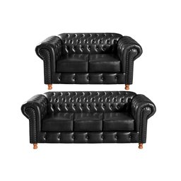 Conjunto de Sofá 3 Lugares e 2 Lugares Chesterfield Luís Xv - 1