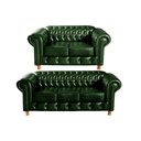 Ver imagem 1 de Conjunto de Sofá 3 e 2 Lugares Chesterfield Luís Xv Verde