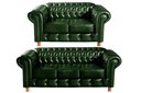 Ver imagem 1 de Conjunto de Sofá 3 e 2 Lugares Chesterfield Luís Xv Verde