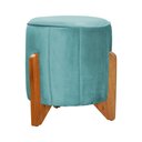 Ver imagem 2 de Kit Puff Decorativo Athenas mais Puff Jade Veludo Azul Turquesa