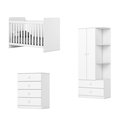 Ver imagem 2 de Quarto de Bebê Completo Guarda-Roupa 02 Portas com Canto Decorativo Berço e Cômoda Labirinto Branco