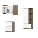 Ver imagem 2 de Quarto de Bebê Completo Guarda-Roupa 02 Portas Berço e Cômoda Labirinto Rústico/Branco