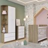 Quarto de Bebê com Guarda-roupa 2 Portas Cômoda e Berço Labirinto - 11