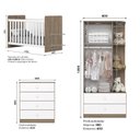 Ver imagem 3 de Quarto de Bebê Completo Guarda-Roupa 02 Portas Berço e Cômoda Labirinto Rústico/Branco