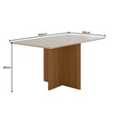 Ver imagem 3 de Mesa de Jantar Retangular 6 Lugares 160cm Tampo Chanfrado sem Vidro Helô Carvalho/off White - Polima