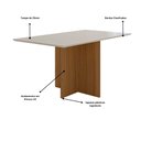 Ver imagem 2 de Mesa de Jantar Retangular 6 Lugares 160cm Tampo Chanfrado sem Vidro Helô Carvalho/off White - Polima