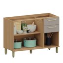 Ver imagem 4 de Balcão de Pia 100% MDF 120 cm 3 Portas 2 Gavetas Dulce Freijó/Cinnamon