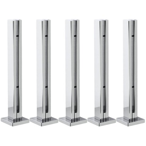 Kit 5 Torre Guarda Corpo Pinça para Vidro 40cm Inox Fs