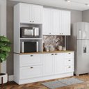 Ver imagem 1 de Cozinha Compacta 3 Peças 100% MDF com Torre Quente Branco HP/ Nature Americana