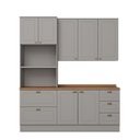 Ver imagem 3 de Cozinha Compacta 3 Peças com Torre Quente 100% MDF Cinza/ Nature Americana
