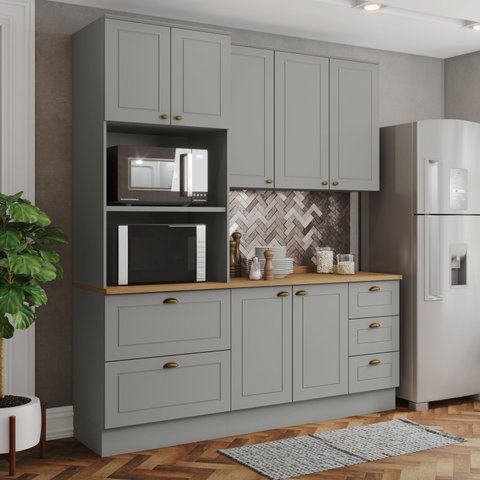 Cozinha Compacta Americana 3 Peças com Torre Quente