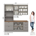 Ver imagem 5 de Cozinha Compacta 3 Peças com Torre Quente 100% MDF Cinza/ Nature Americana