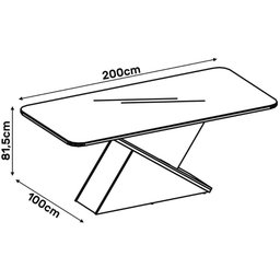 Conjunto: Mesa Sala Jantar Zafira Tampo Madeirado C/ Vidro Curvo 200x100cm e 8 Cadeiras Jade Cedro/ - 3