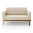 Ver imagem 6 de Poltrona Namoradeira Decorativa Isabella Pés Fixo em Madeira Castanho Suede Bege G19 - Gran Belo
