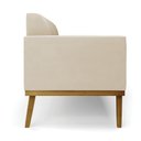 Ver imagem 7 de Poltrona Namoradeira Decorativa Isabella Pés Fixo em Madeira Castanho Suede Bege G19 - Gran Belo