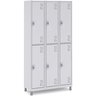 Armário Roupeiro Aço 6 Portas Grandes - Locker Guarda Volume - Cinza - 1