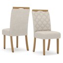 Ver imagem 5 de Conjunto Sala Jantar Mesa Lins 160cm Canto Arredondado com Vidro + 6 Cadeiras Bella Off White/Nature