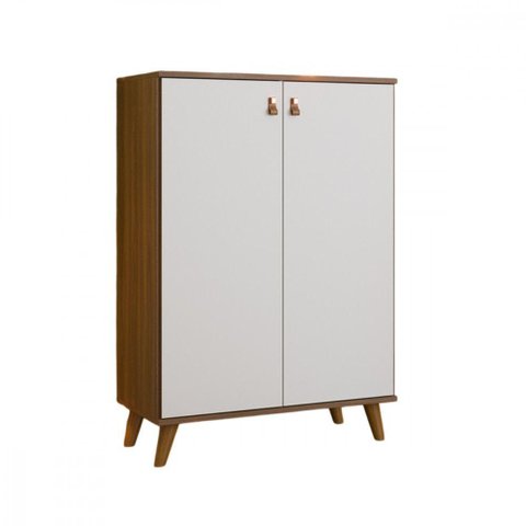 Cômoda Multiuso Encanto 2 Portas Batrol Nogal e Branco