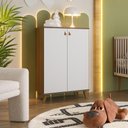 Ver imagem 3 de Cômoda Multiuso Encanto 2 Portas Batrol Nogal e Branco