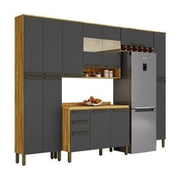 Cozinha Completa Modulada 5 Peças com Tampo e Vidro Reflecta 100% Mdf Itália Espresso Móveis - 2