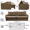 Ver imagem 2 de Sofá Sem Caixa Retrátil e Reclinável 1,55m Cama inBox Versátil Suede Velusoft Castor