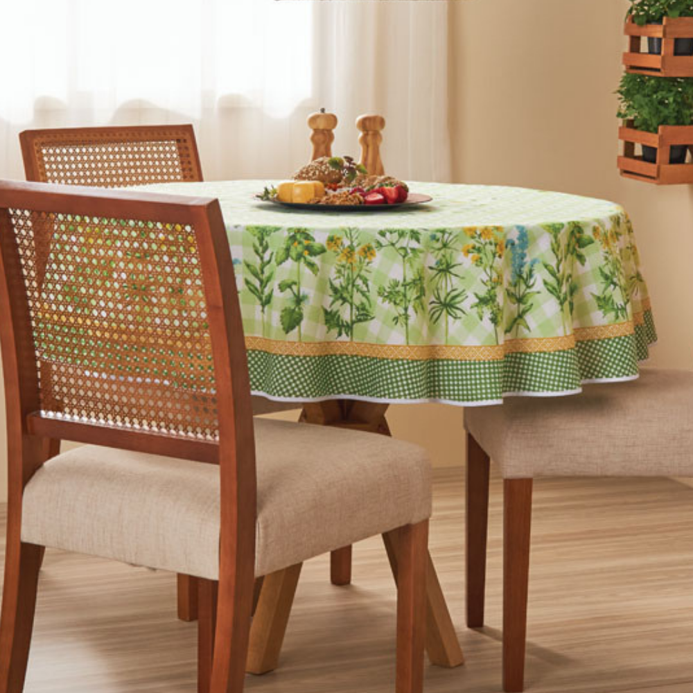 Toalha de Mesa Pop Redonda 4 Lugares Horta 1,55 M Lepper - 2
