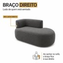 Ver imagem 4 de Sofá Curvo Orgânico 2 Lugares 160cm Sala Recepção Veludo:Cinza/Braça Lado Direito