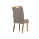 Ver imagem 4 de Conjunto Sala Jantar Mesa Lins 160cm Canto Arredondado com Vidro + 6 Cadeiras Bella Cinza/Nature/Off White/Marrom Amêndoa