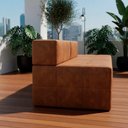 Ver mais imagens de Sofá Modular Bello 3 Lugares Reclinável com Chaise Caramelo Veludo PU Bom Pastor Móveis