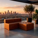 Ver imagem 2 de Sofá Modular Bello 3 Lugares Reclinável com Chaise Caramelo Veludo PU Bom Pastor Móveis
