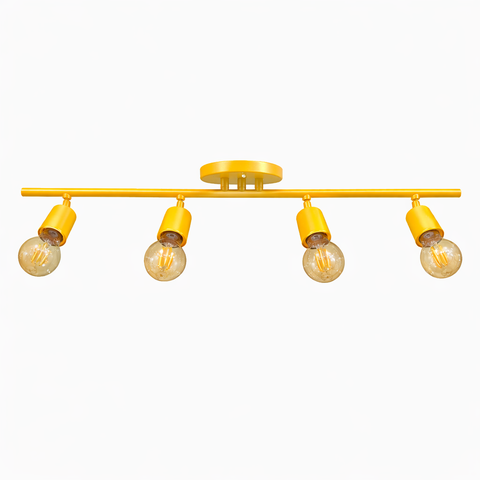 Spot Trilho Koppla Aluminio Teto e27 4 Luzes Lumini Lab - Amarelo Brilhante
