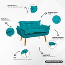 Ver mais imagens de Kit Namoradeira Decorativa e 2 Poltronas Confortável para Sala Recepção Manicure Alice Suede