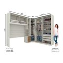 Ver imagem 3 de Quarto Casal Modulado Seletto 6 Peças (1 Ponte + 1 Closet Canto + 1 G Roupas 2ptas de Correr + 3