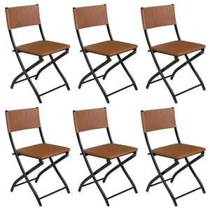 Kit 6 Cadeiras Dobravel Caramelo- Bar, Restaurante Aço Junco