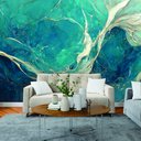 Ver imagem 1 de Papel de Parede Painel 3D Mármore Branco Azul Claro 3M Revestimento Auto Colante Brilho Marmorizado