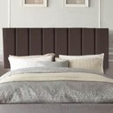 Ver imagem 1 de Cabeceira Estofada Luxo Carla Solteiro Madeira Maciça Suede Marrom Gat Magazine 90cm