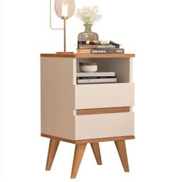Mesa de Cabeceira Quarto Cama -alamo- 	‎off White/nature - 2