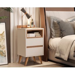 Mesa de Cabeceira Quarto Cama -alamo- 	‎off White/nature - 3