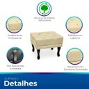 Ver imagem 3 de Kit 2 Poltrona Elizabeth + 2 Puff Retro para Sala de Estar Clássica Confortável e Reforçada Suede