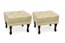 Ver imagem 5 de Kit 2 Poltrona Elizabeth + 2 Puff Retro para Sala de Estar Clássica Confortável e Reforçada Suede